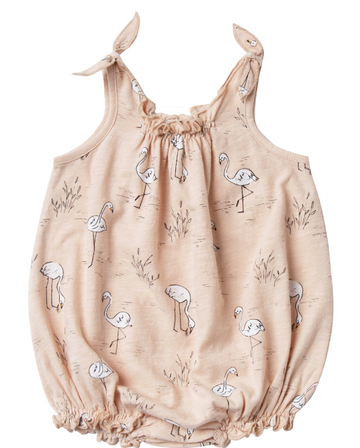 Rylee & Cru Baby/Toddler Flamingo Shoulder Tie Onesie（0-3M）