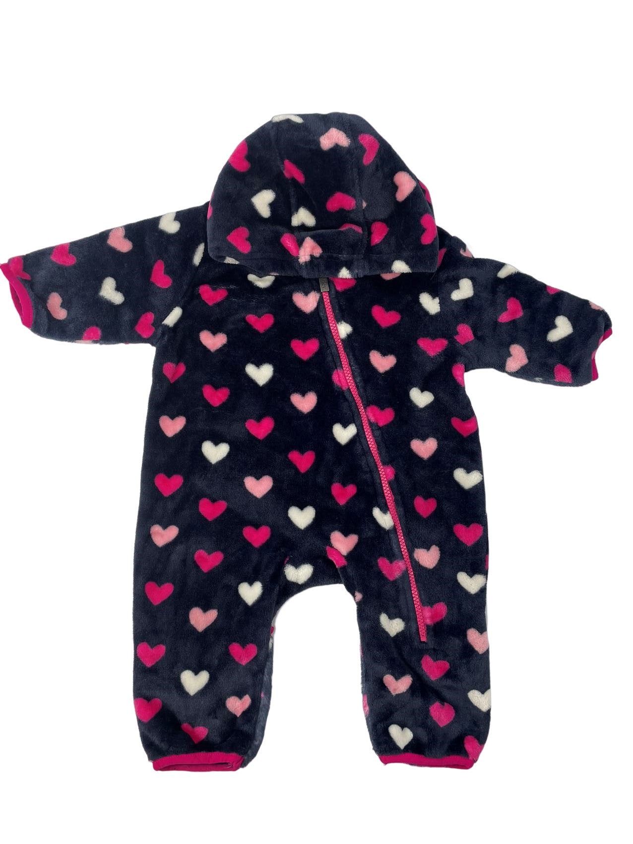 Hatley Confetti Hearts Fuzzy Fleece Baby Bundler(6-9M)